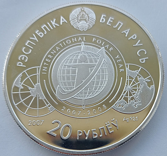 Białoruś 20 Rubli 2007 Międzynarodowy Rok Polarny