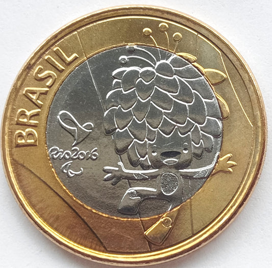Brazylia 1 Real 2016 Maskotka Igrzysk Paraolimpijskich „Tom”
