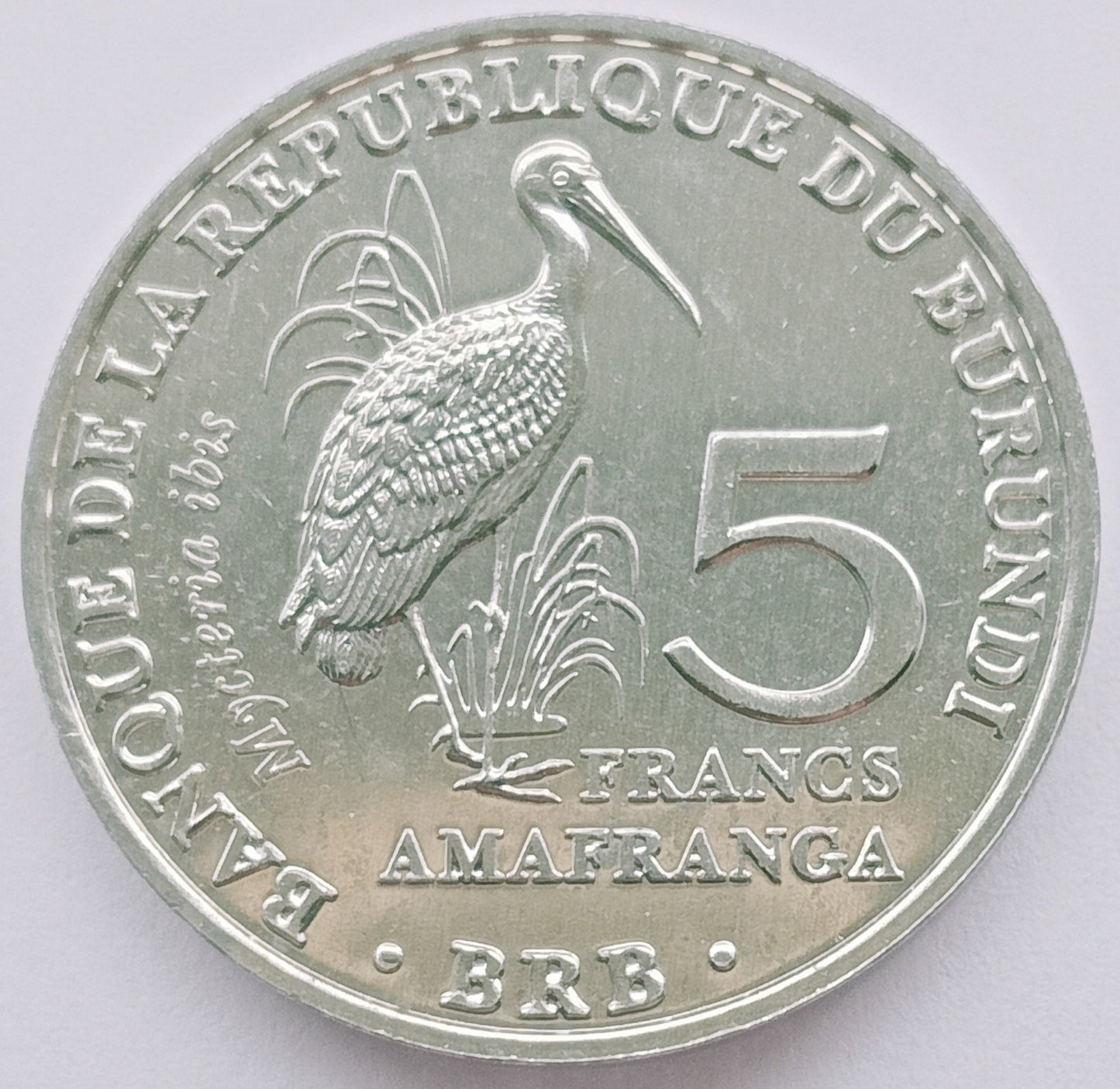 Burundi 5 Franków 2014  Bocian żółtodzioby - Mycteria ibis - Tantale ibis