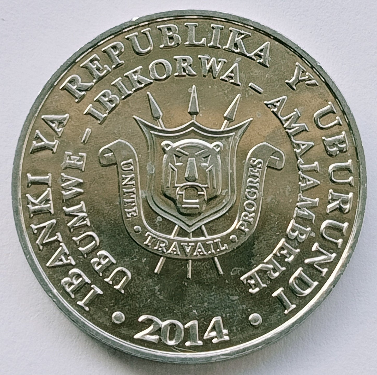 Burundi 5 Franków 2014  Kusokurka plamista (Sarothrura elegans)