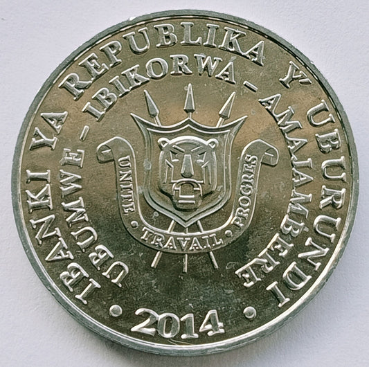 Burundi 5 Franków 2014  Kusokurka plamista (Sarothrura elegans)