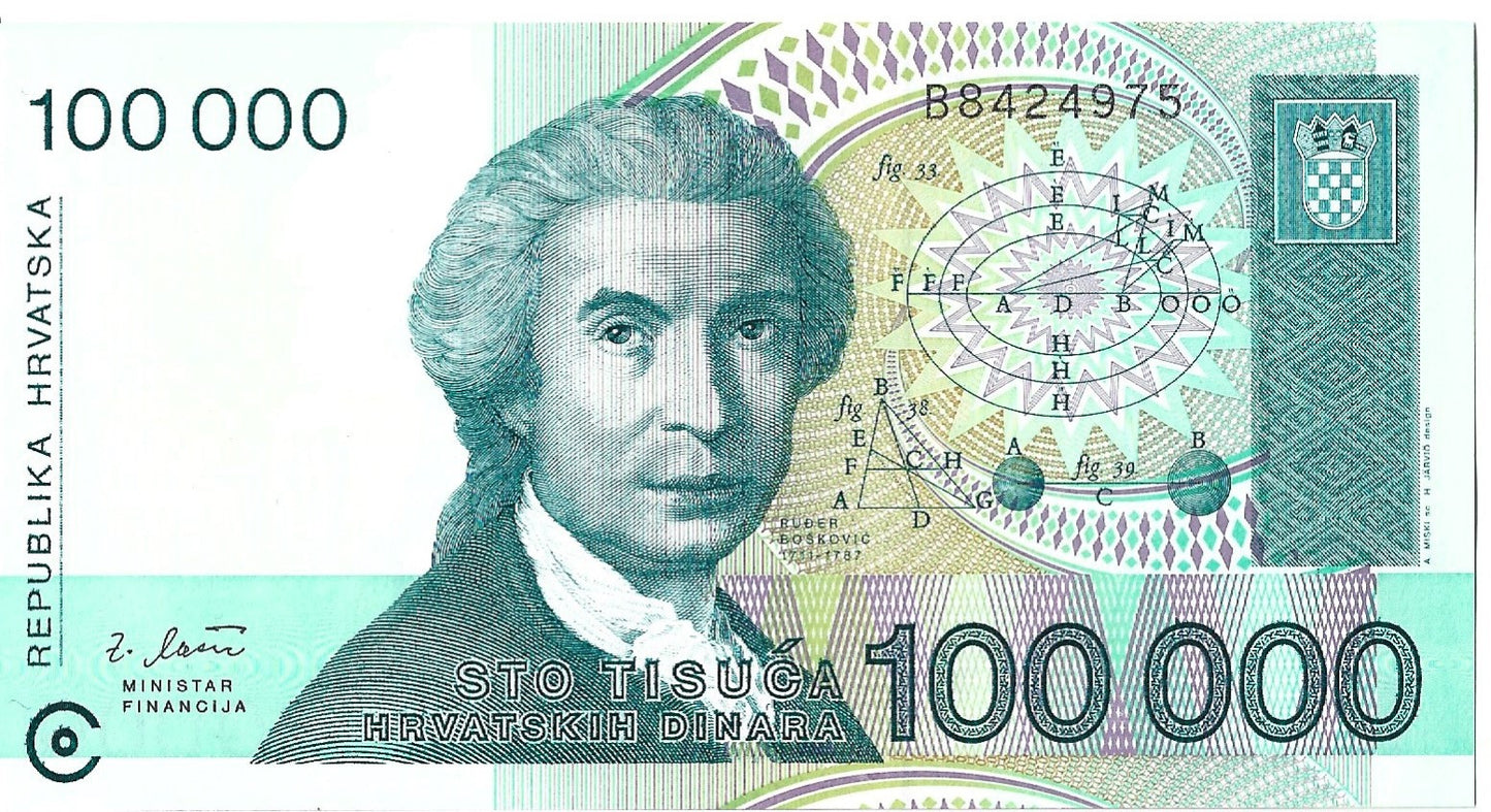 Chorwacja 100 000 Dinar 1993 - UNC
