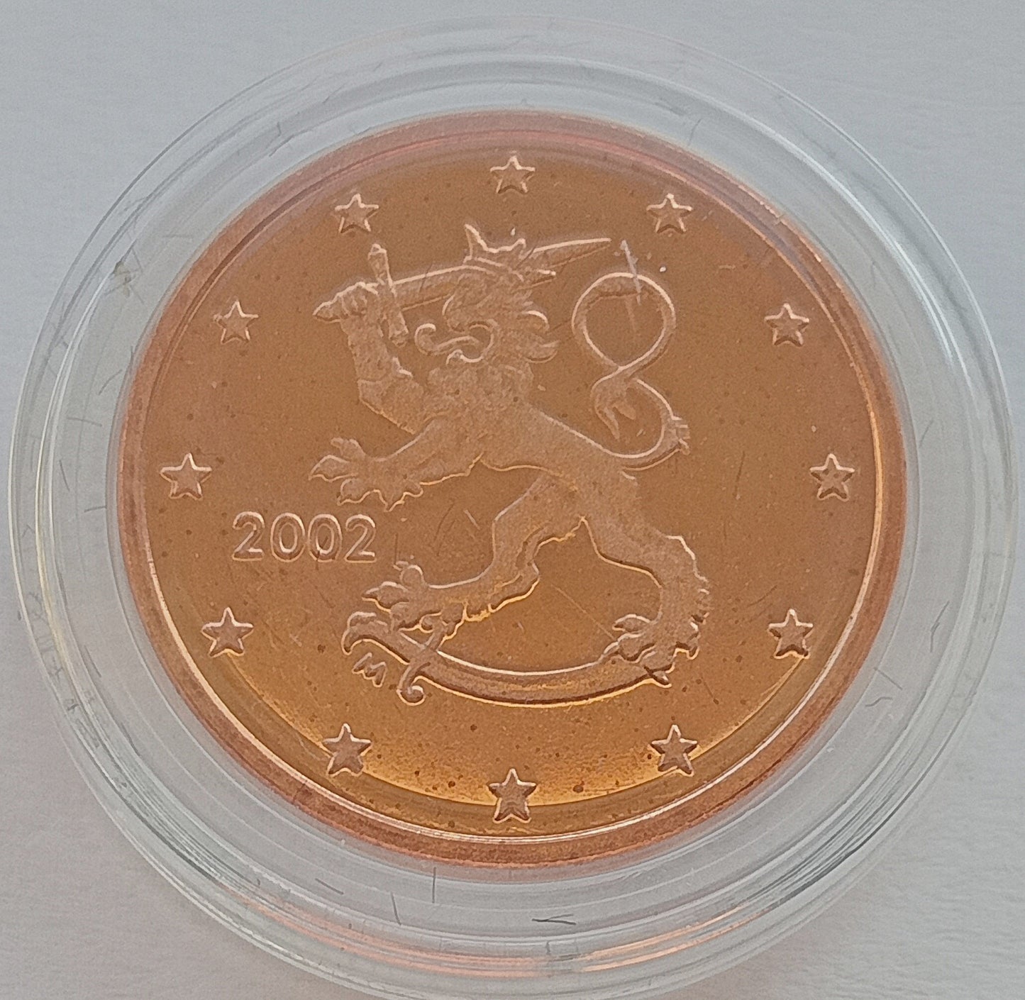 Finlandia 1 Euro Cent 2002 Lew Heraldyczny Herbu Finlandii