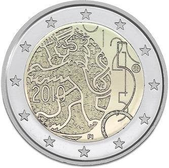 Finlandia 2 euro 2010 150-lecie wprowadzenia marek fińskich