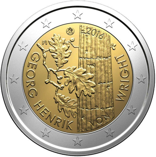 Finlandia 2 euro 2016 Setna rocznica urodzin Georga Henrika von Wright