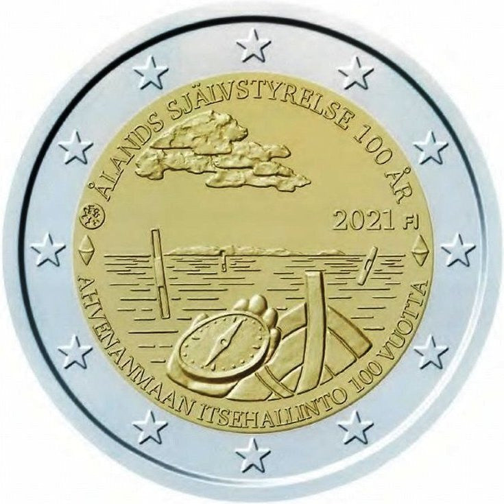 Finlandia 2 euro 2021 100 lat autonomii Wysp Alandzkich