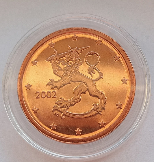 Finlandia 2 Euro Centy 2002 Lew heraldyczny herbu Finlandii