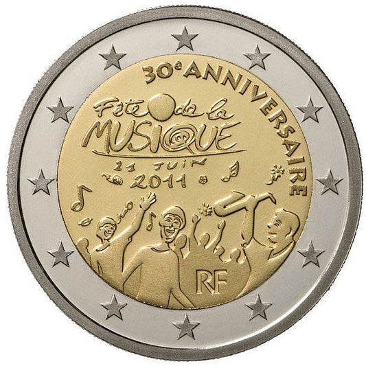 Francja 2 euro 2011 30 rocznica powstania Święta Muzyki