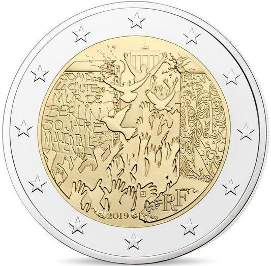 Francja 2 euro 2019 30 rocznica Upadku Muru Berlińskiego (Francja)