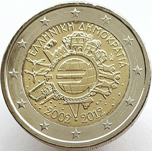 Grecja 2 euro 2012 10-lecie banknotów i monet euro (Grecja)