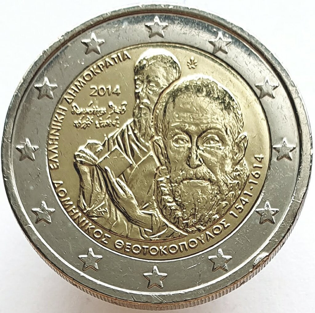 Grecja 2 euro 2014 Pamięci Domenikosa "El Greco" Theotokopulosa w 400 rocznicę śmierci
