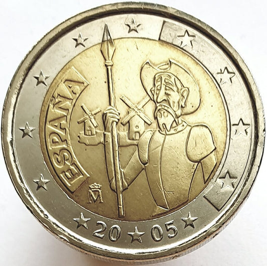 Hiszpania 2 euro 2005 400 rocznica pierwszego wydania powieści „Przemyślnego szlachcica Don Kichota z Manczy”