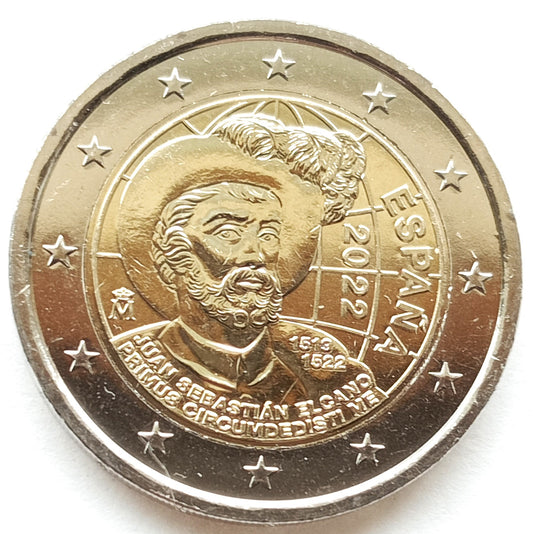 Hiszpania 2 euro 2022 500 rocznica pierwszego okrążenia Ziemi. Juan Sebastián Elcano