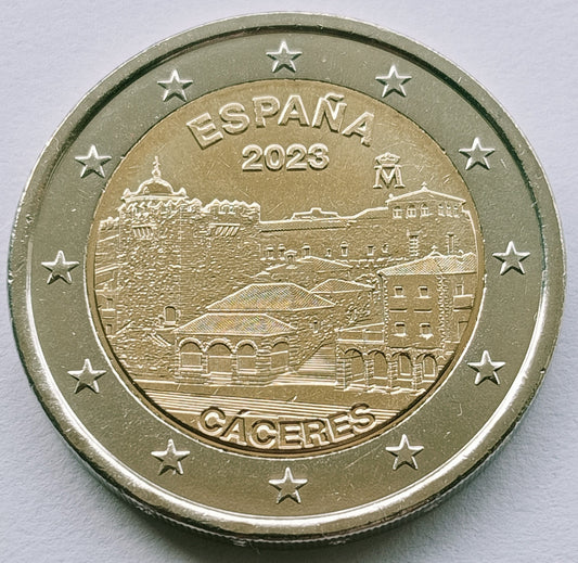 Hiszpania 2 euro 2023 UNESCO - Stare Miasto Cáceres