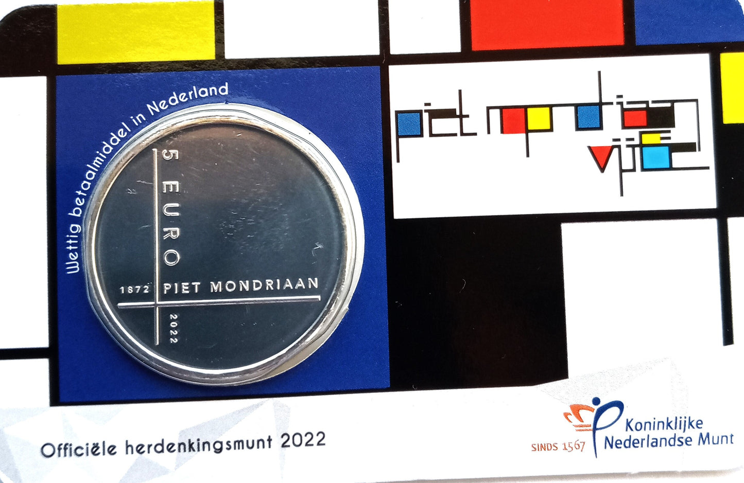 Holandia 5 Euro 2022 150 rocznica - Narodziny Pieta Mondriaana