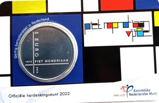 Holandia 5 Euro 2022 150 rocznica - Narodziny Pieta Mondriaana