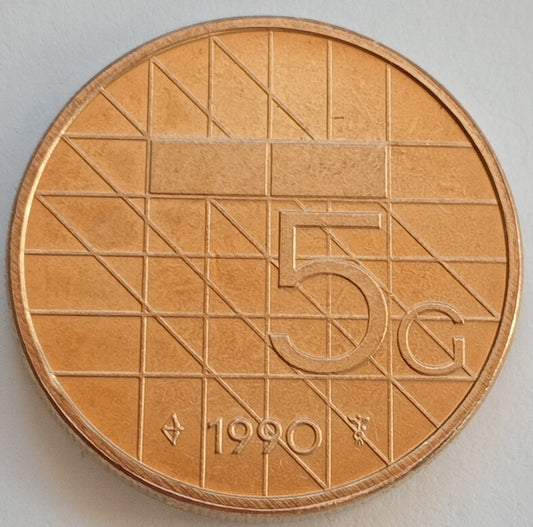 Holandia 5 Gulden 1990