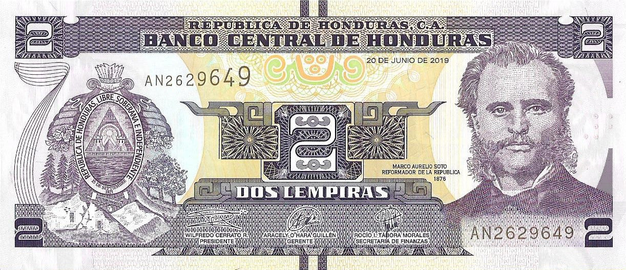 Honduras 2 Lempira 2019 - UNC