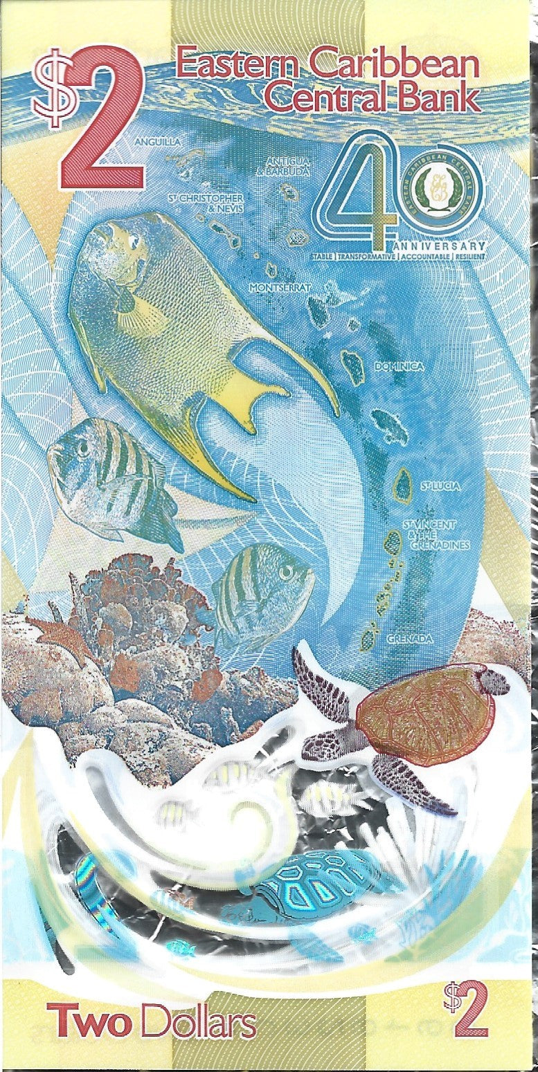 Karaiby Wschodnie 2 Dolary 2020 - UNC