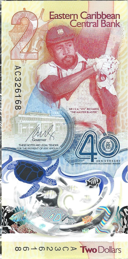 Karaiby Wschodnie 2 Dolary 2020 - UNC