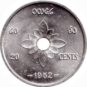 Laos 20 Centymów 1952