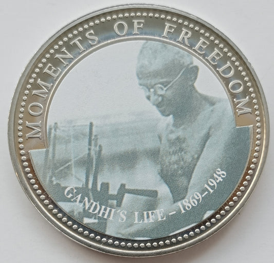 Liberia 10 Dolarów 2001 Życie Gandhiego