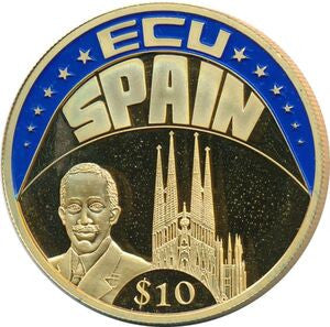 Liberia 10 Dolarów 2002  ECU - HISZPANIA