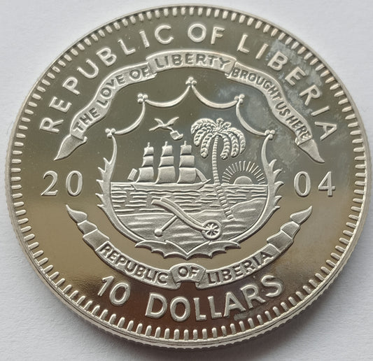 Liberia 10 Dolarów 2004 Obalenie reżimu Ceausescu - 1989