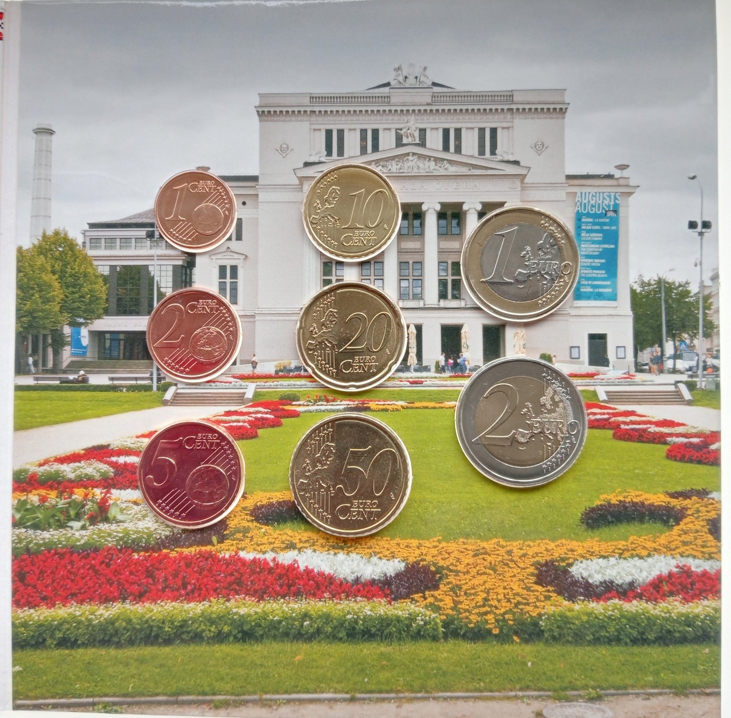 Łotwa Różne euro (zestaw) 2014