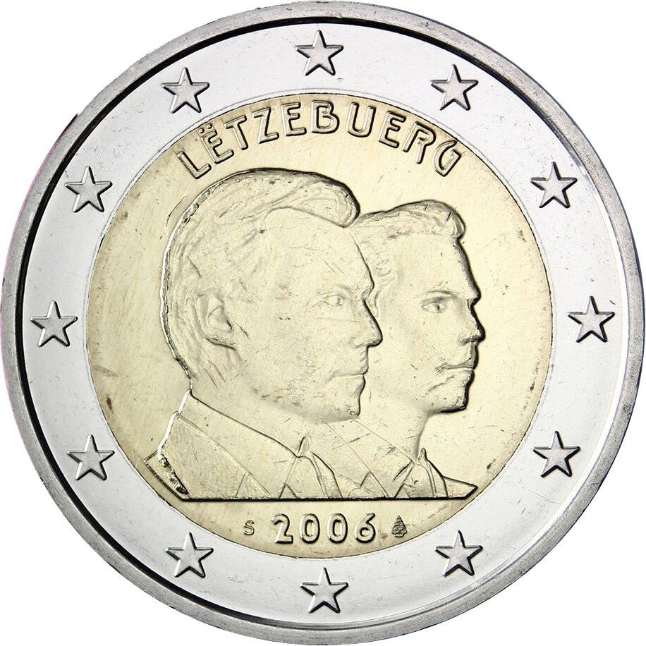 Luksemburg 2 euro 2006 25 urodziny dziedzicznego Wielkiego Księcia Luksemburga Wilhelma