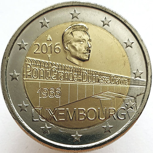 Luksemburg 2 euro 2016 50 rocznica powstania Mostu Wielkiej Księżnej Szarlotty