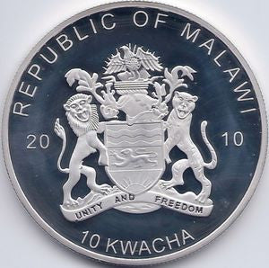 Malawi 10 Kwacha 2010 Kondor kalifornijski