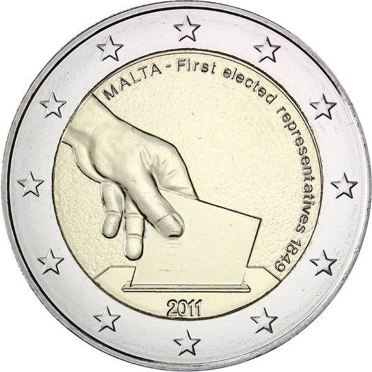 Malta 2 euro 2011 Historia konstytucyjna na Malcie – pierwsze wybory reprezentantów w 1849 roku