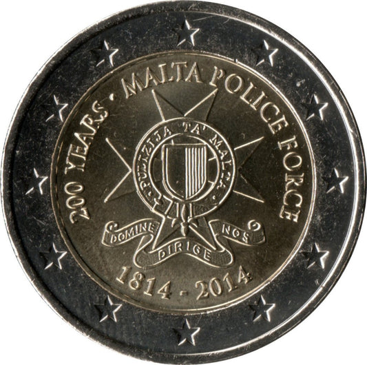 Malta 2 euro 2014 200-lecie istnienia policji na Malcie