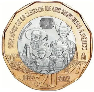 Meksyk 20 Peso 2022 100. rocznica przybycia mennonitów do Meksyku