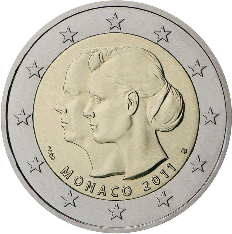 Monako 2 euro 2011 Ślub księcia Alberta i Charlene Wittstock