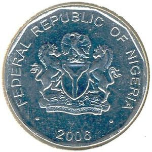Nigeria 50 Kobo 2006 (zmniejszony rozmiar)