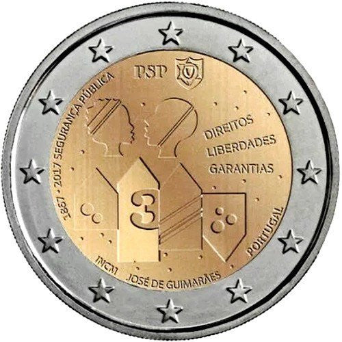 Portugalia 2 euro 2017 150-lecie bezpieczeństwa publicznego w Portugalii