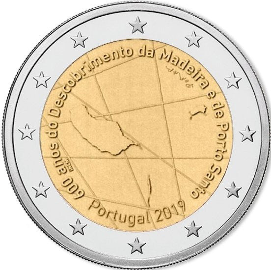 Portugalia 2 euro 2019 600 rocznica odkrycia archipelagu Madery