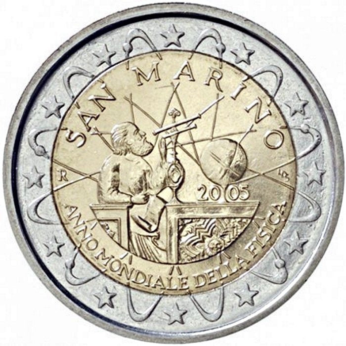 San Marino 2 euro 2005 Światowy Rok Fizyki 2005
