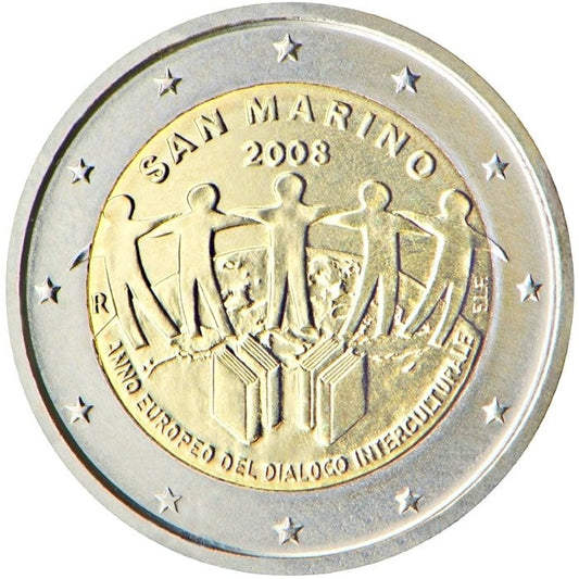 San Marino 2 euro 2008 Europejski Rok Dialogu Międzykulturowego
