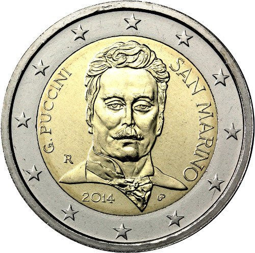 San Marino 2 euro 2014 90 rocznica śmierci Giacoma Pucciniego
