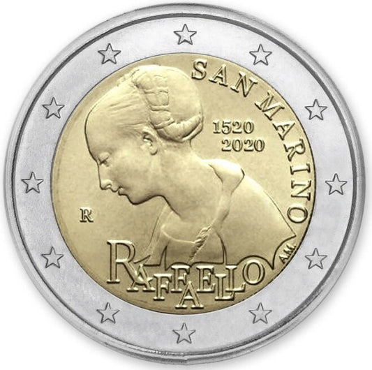 San Marino 2 euro 2020 500 rocznica śmierci Raffaello Sanzio