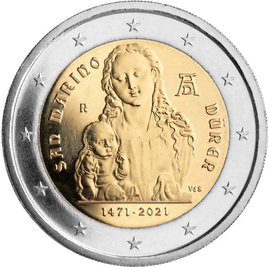 San Marino 2 euro 2021 550 rocznica urodzin Albrechta Dürera