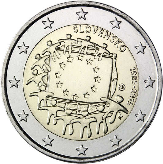 Słowacja 2 euro 2015 30-lecie istnienia flagi europejskiej (Słowacja)