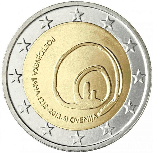 Słowenia 2 euro 2013 800 rocznica pierwszej wizyty w jaskini Postojna
