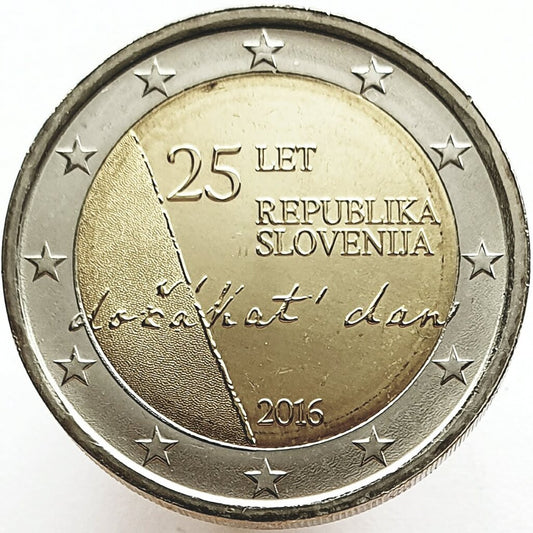 Słowenia 2 euro 2016 25 rocznica niepodległości Republiki Słowenii