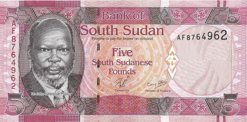 Sudan Południowy 5 Funtów 2011 - UNC