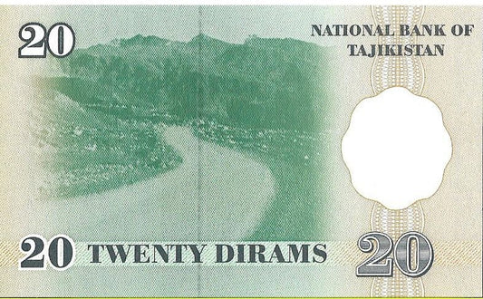 Tadżykistan 20 Diram 1999 - UNC