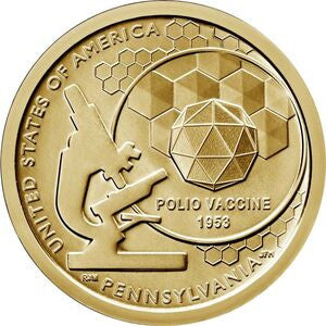 USA 1 Dolar 2019 Szczepionka przeciw polio - Pensylwania